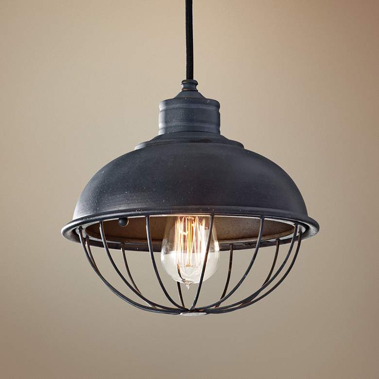 Image 1 Generation Lighting Urban Renewal 10" Iron Cage Mini Pendant Light