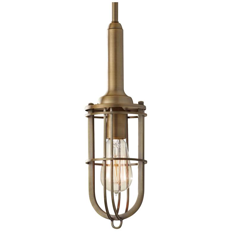 Image 1 Generation Lighting Urban Renewal 4 1/2" Brass Industrial Pendant
