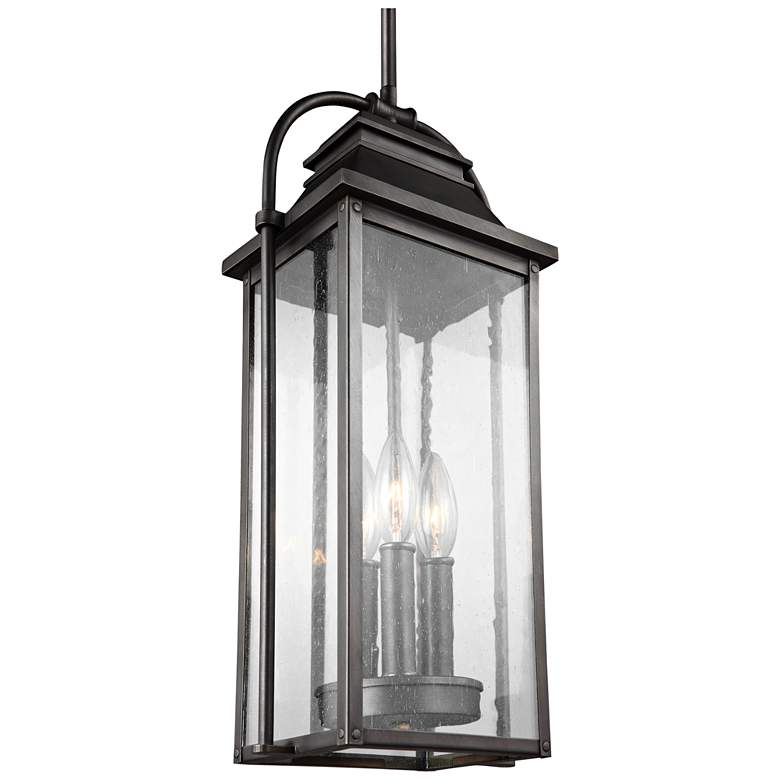 Image 1 Generation Lighting Wellsworth 18 3/4" Bronze Outdoor Hanging Light