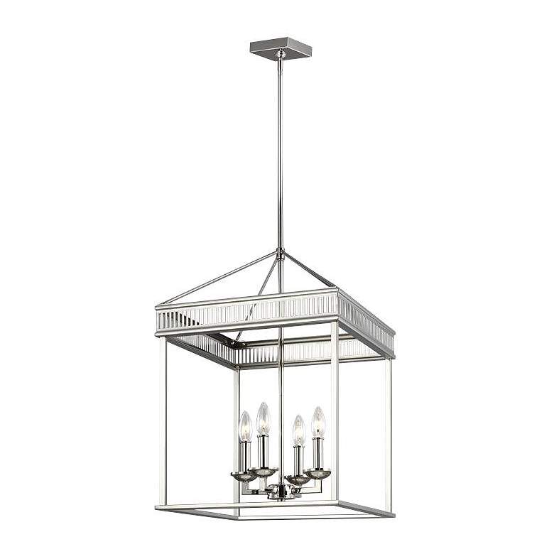 Image 1 Generation Lighting Woodruff 16" Nickel 4-Light Foyer Pendant Light