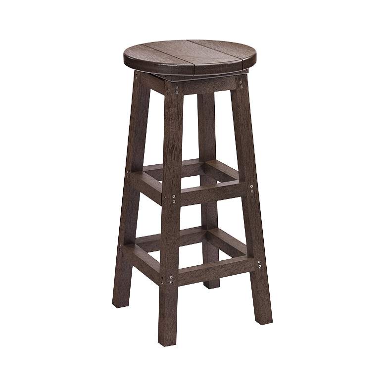 Image 1 Generations Chocolate 30 inch Backless Outdoor Swivel Barstool