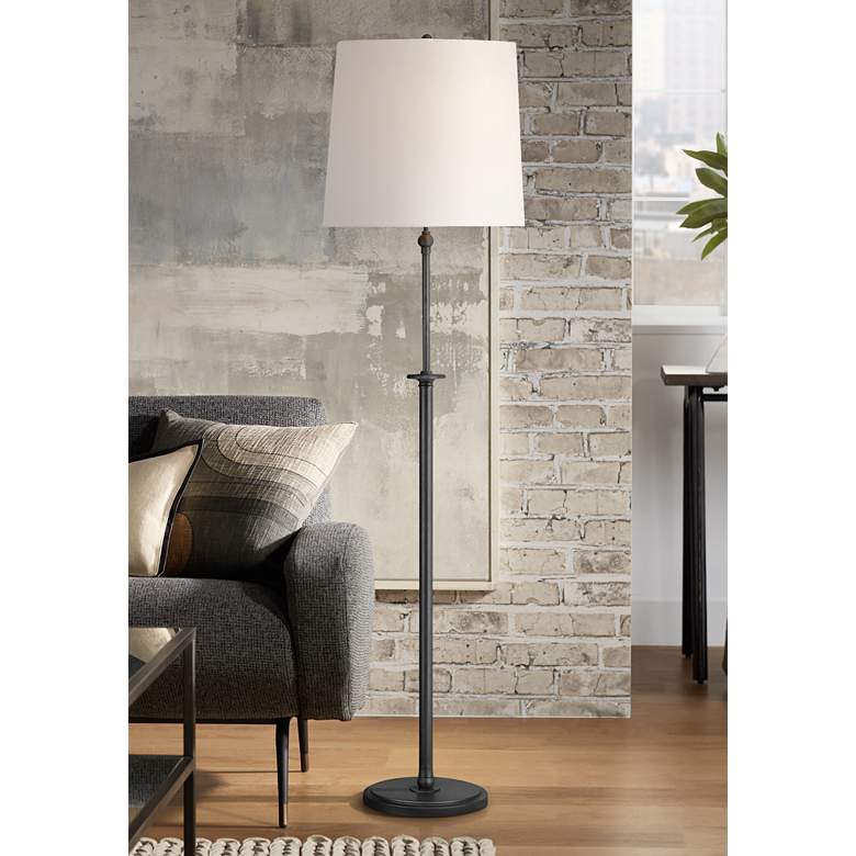 Image 1 Generations Lightin Capri 64 1/4 inch Aged Iron 2-Light LED Floor Lamp