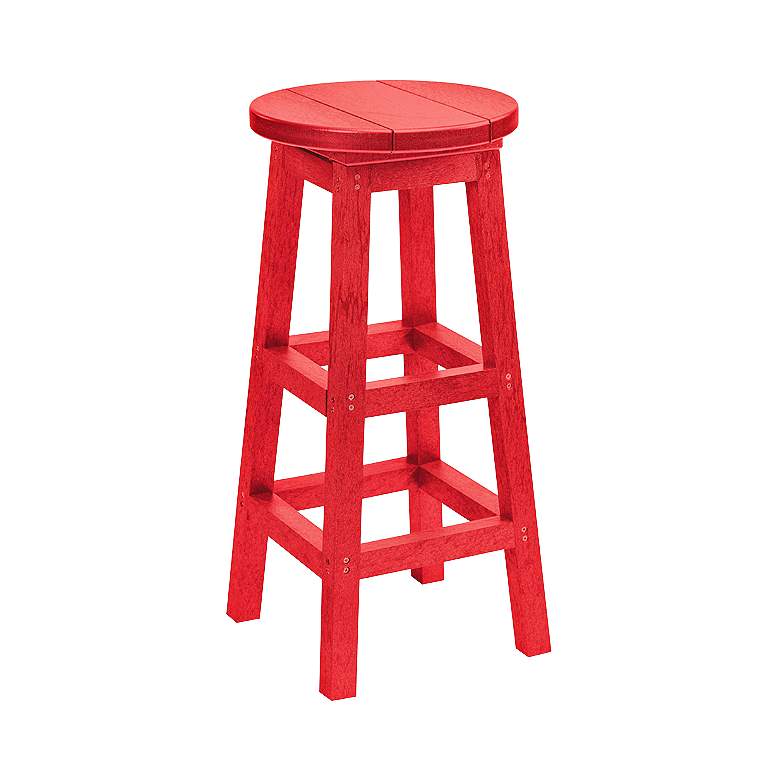 Image 1 Generations Red 30 inch Backless Outdoor Swivel Barstool