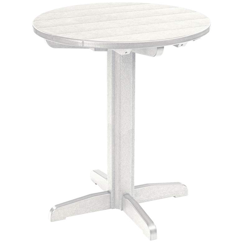 Image 1 Generations White Round Outdoor Pub Height Pedestal Table