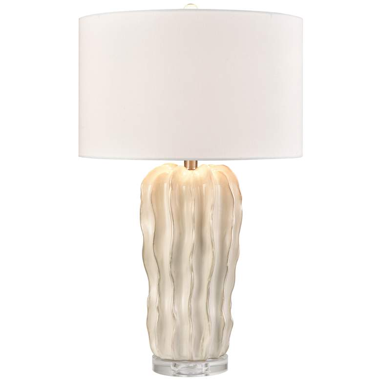 Image 1 Genesee 27.5" High 1-Light Table Lamp - White Glazed - Includes LED Bu