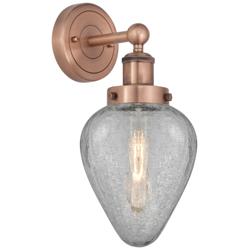 Geneseo 11.5&quot;High Antique Copper Sconce With Clear Crackle Shade