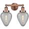 Geneseo 15"W 2 Light Antique Copper Bath Light With Clear Crackle Shad