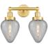Geneseo 15"W 2 Light Satin Gold Bath Vanity Light With Clear Crackle S
