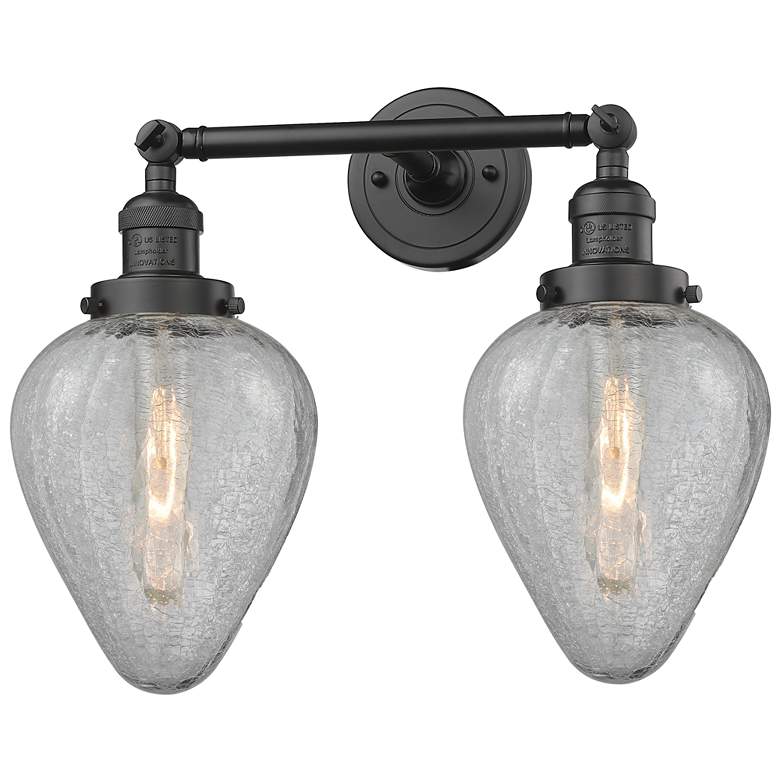Image 1 Geneseo 16.5" Wide 2 Light Bronze Bath Vanity Light w/ Clear Crackled