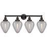 Geneseo 33" 4-Light Oil Rubbed Bronze Bath Light w/ Clear Crackle Shad