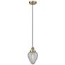 Geneseo 6.5" Wide Antique Brass Corded Mini Pendant w/ Clear Shade