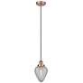 Geneseo 6.5" Wide Antique Copper Corded Mini Pendant w/ Clear Shade