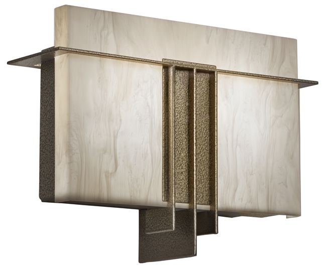 Genesis 10" High Smokey Brass|Faux Alabaster ADA Sconce Triac LED