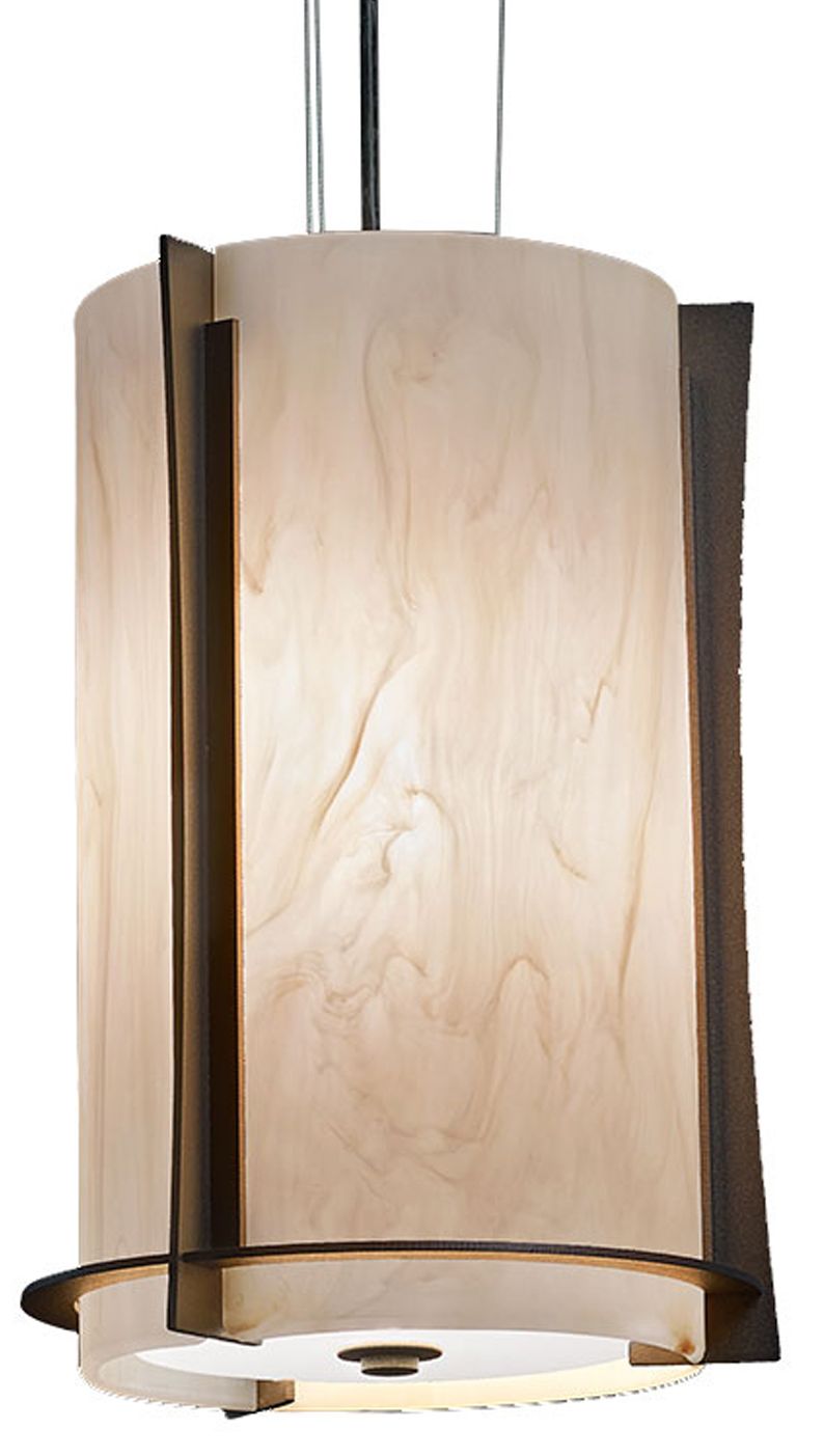 Genesis 10" Wide Cast Bronze|Caramel Onyx Pendant 0-10V LED