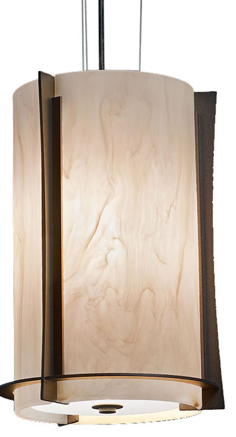 Genesis 10" Wide Cast Bronze|Caramel Onyx Pendant LED Retrofit