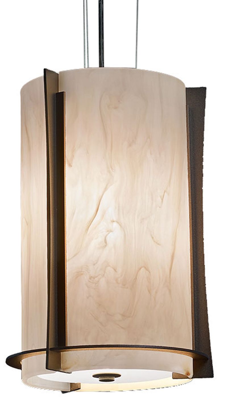 Genesis 10" Wide Cast Bronze|Caramel Onyx Pendant Triac LED