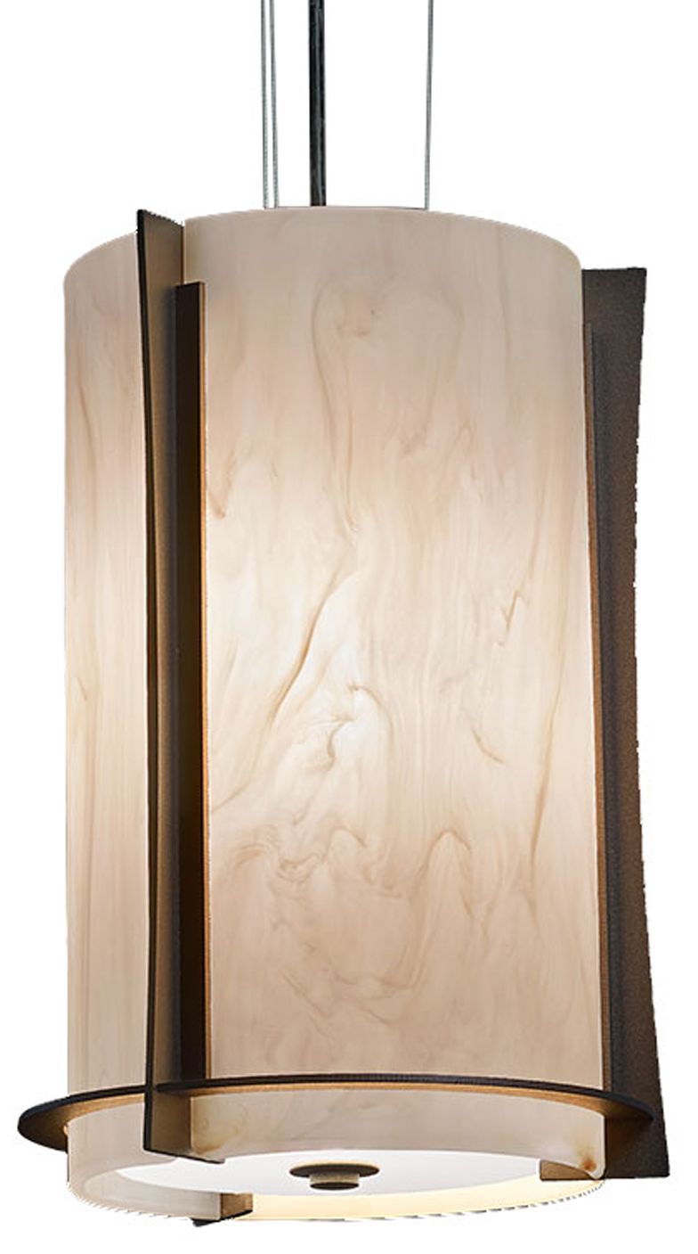 Genesis 10" Wide Cast Bronze|Caramel Onyx Pendant