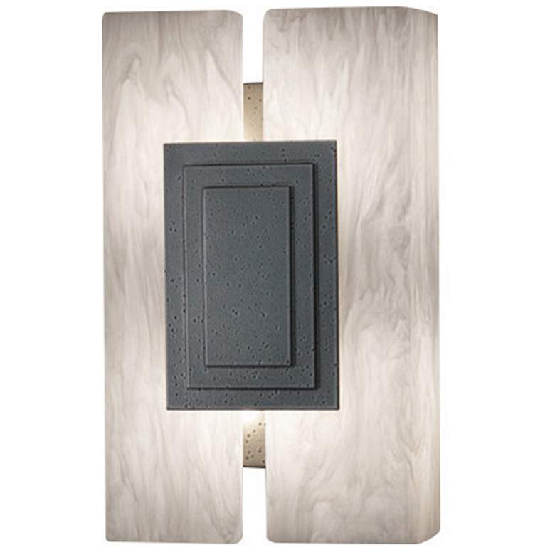 Image 1 Genesis 12"H Smoked Silver and Faux Alabaster ADA Sconce LED