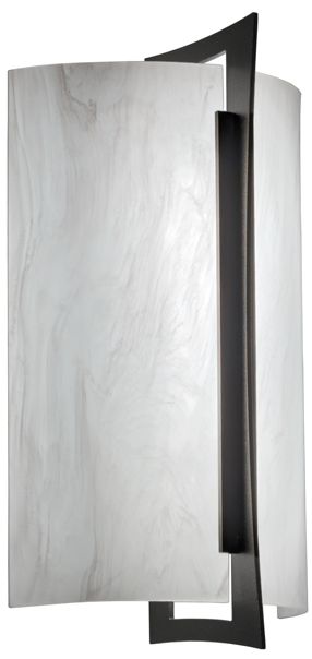Genesis 14" High Black|White Swirl ADA Sconce Triac LED