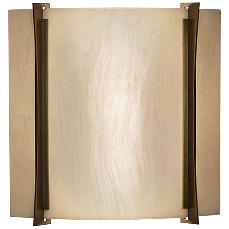 Image 1 Genesis 14 inch High Medieval Bronze and Caramel Onyx Sconce LED