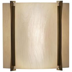 Genesis 14"H Medieval Bronze w/ Caramel Onyx LED Wall Sconce