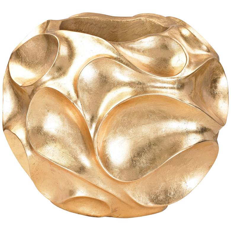 Image 1 Genesis 15 3/4" Wide Gold Wave Vase