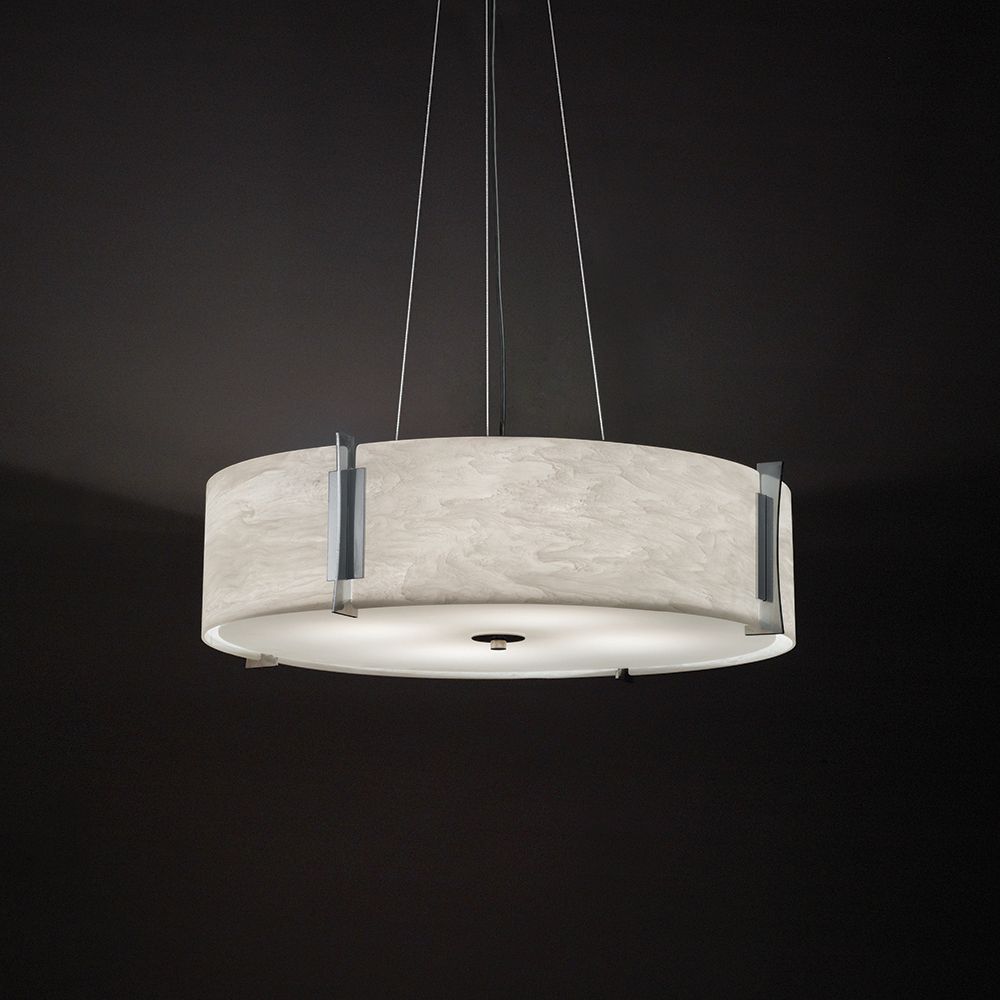 Image 3 Genesis 16" Wide Chrome|White Swirl Pendant LED Retrofit more views