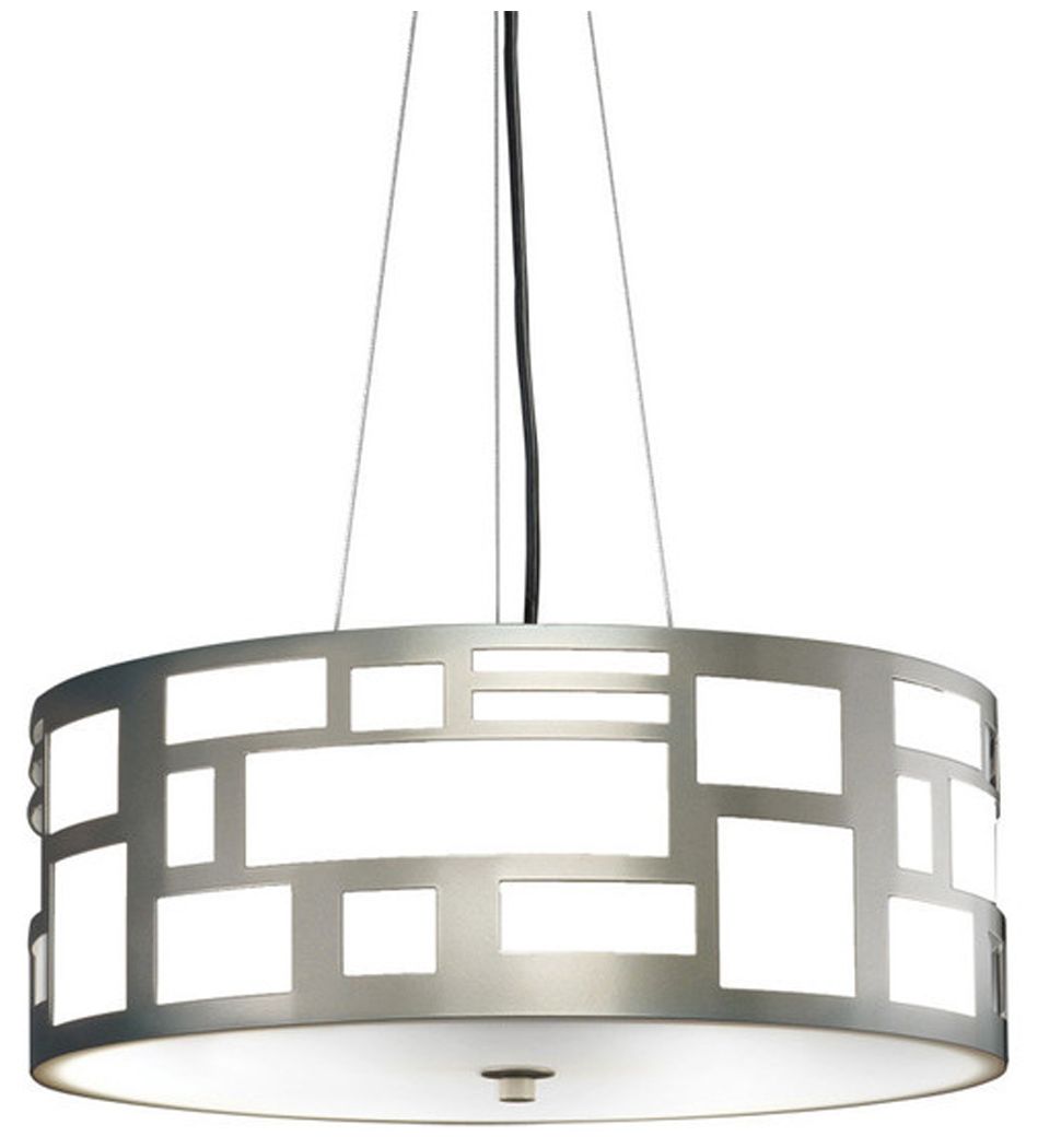 Genesis 16" Wide Satin Pewter|Opal Acrylic Pendant Triac LED