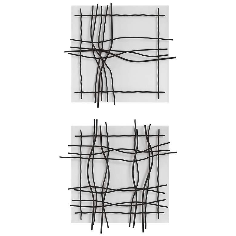 Image 1 Genesis 22 inch Square Black Iron 2-Piece Wall Decor Set