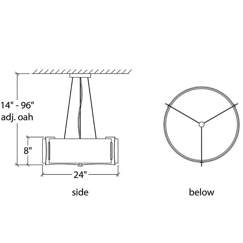 Image 3 Genesis 24" Wide Black Pearl LED Retrofit Drum Pendant Light more views