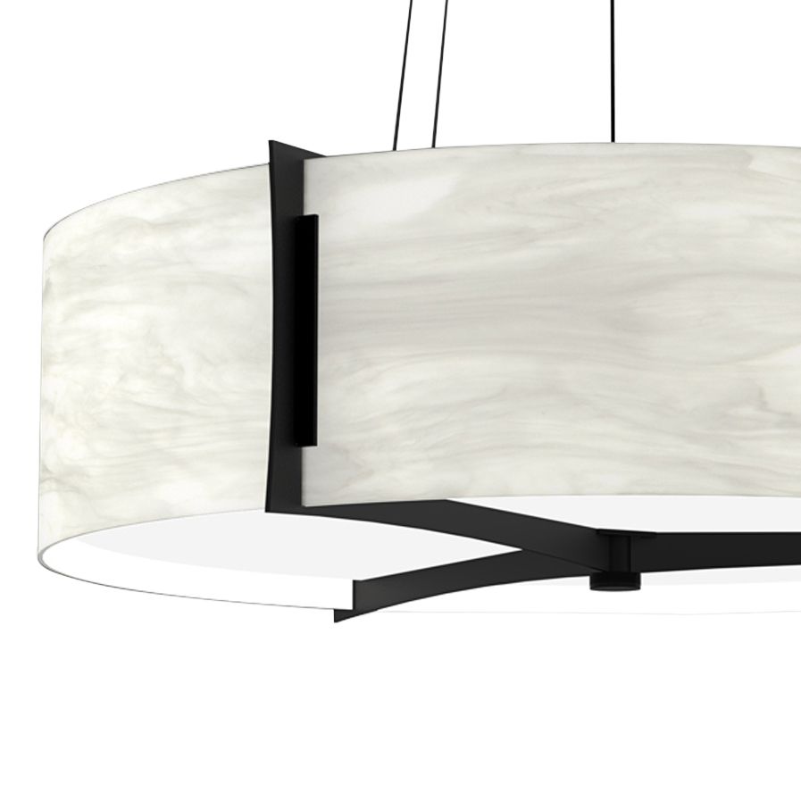 Image 2 Genesis 24" Wide Black Pearl|White Swirl Pendant 0-10V LED more views
