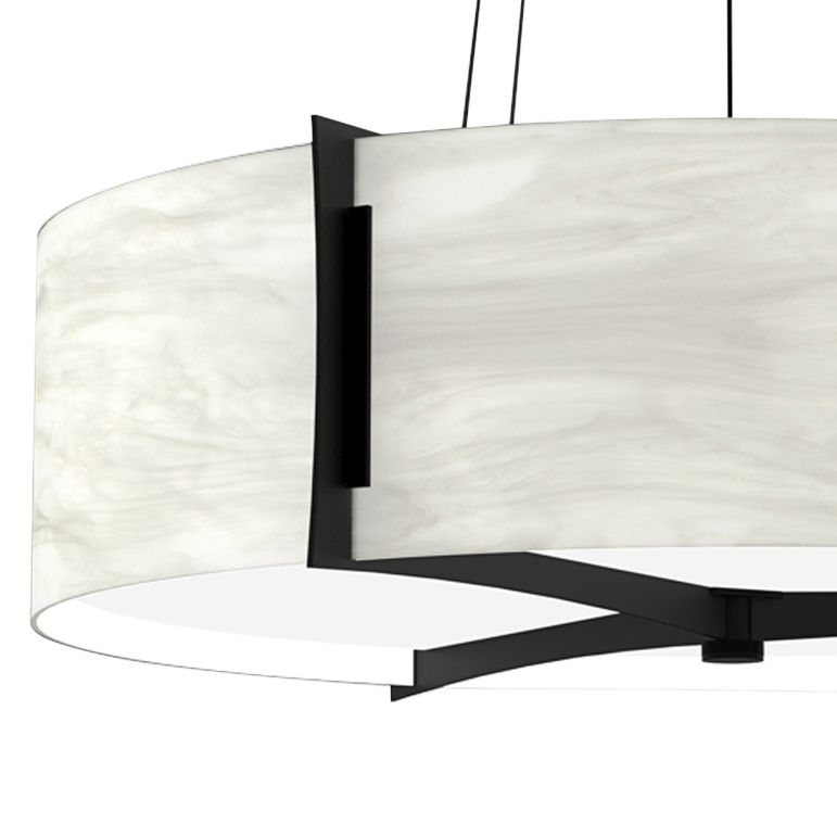 Image 2 Genesis 24" Wide Black Pearl|White Swirl Pendant Triac LED more views