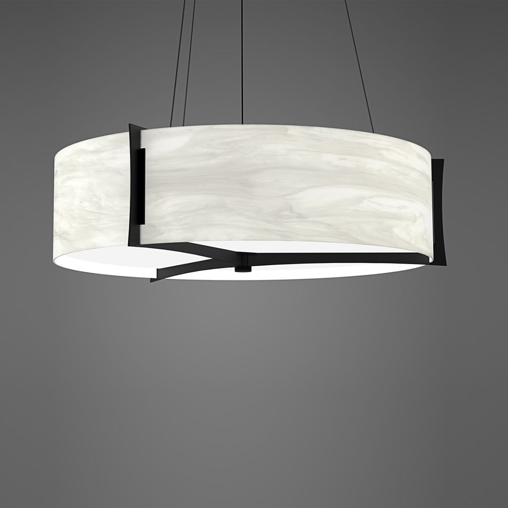 Image 3 Genesis 24" Wide Black Pearl|White Swirl Pendant Triac LED more views