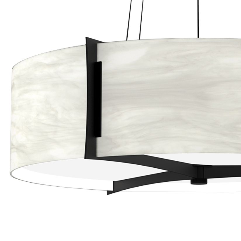 Image 2 Genesis 24" Wide Black Pearl|White Swirl Pendant more views