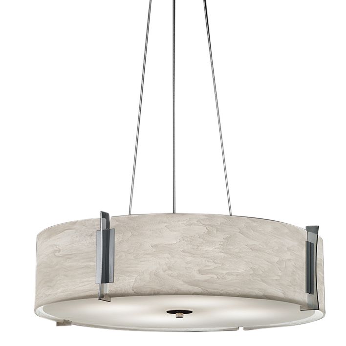 Image 4 Genesis 24" Wide Chrome|White Swirl Pendant 0-10V LED more views