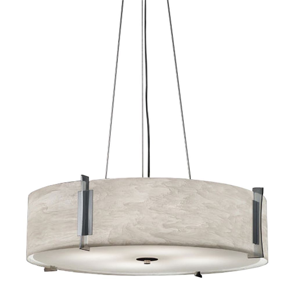 Genesis 24" Wide Chrome|White Swirl Pendant LED Retrofit