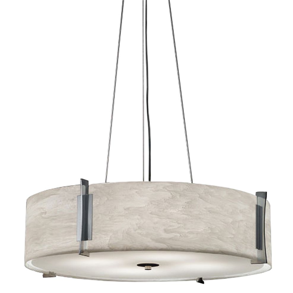Genesis 24" Wide Chrome|White Swirl Pendant Triac LED