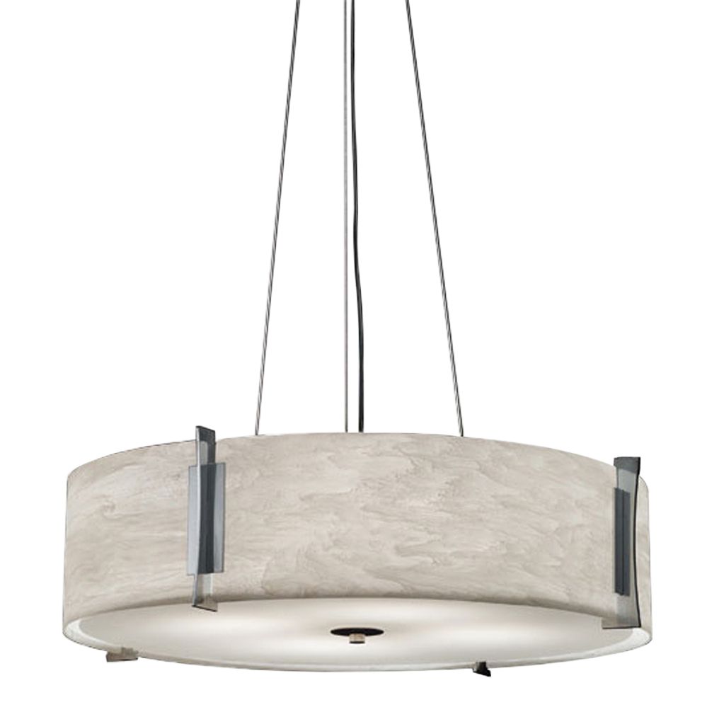 Genesis 24" Wide Chrome|White Swirl Pendant