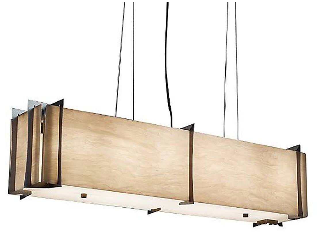 Genesis 37.25" Long Dark Iron|Faux Alabaster Pendant 0-10V LED