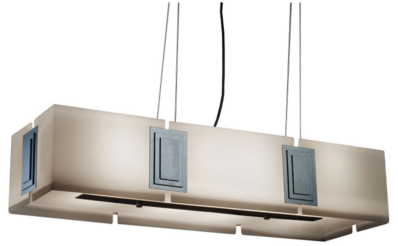 Genesis 38" Long Smoked Silver|Opal Acrylic Pendant Triac LED