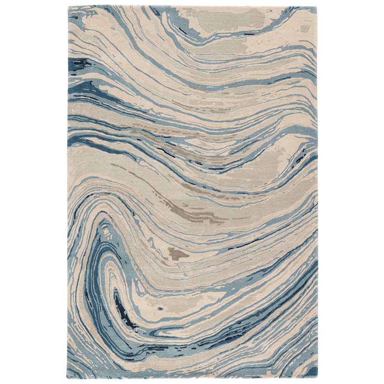 Image 2 Genesis Atha GES22 5&#39;x8&#39; Blue and Gray Abstract Area Rug