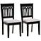 Genesis Gray Fabric Dark Brown Wood Dining Chairs Set of 2
