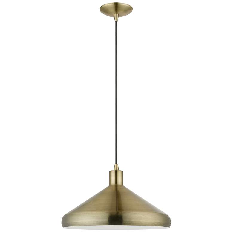 Image 1 Geneva 1 Light Antique Brass Pendant
