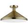 Geneva 1 Light Antique Brass Semi-Flush