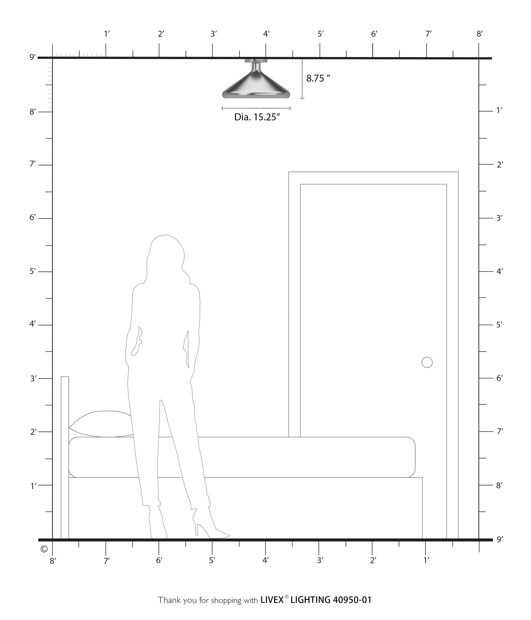 Geneva 1 Light Antique Brass Semi-Flush