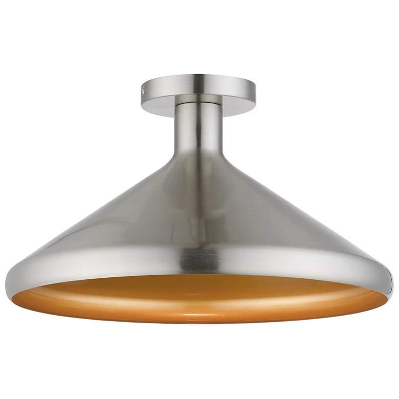 Image 1 Geneva 1 Light Brushed Nickel Semi-Flush