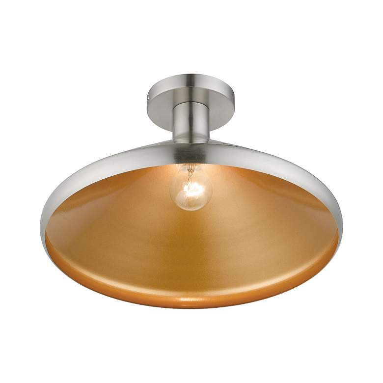 Image 5 Geneva 1 Light Brushed Nickel Semi-Flush more views