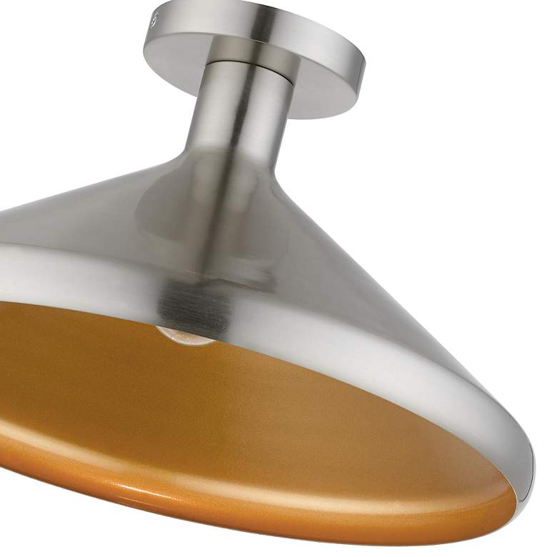 Image 6 Geneva 1 Light Brushed Nickel Semi-Flush more views