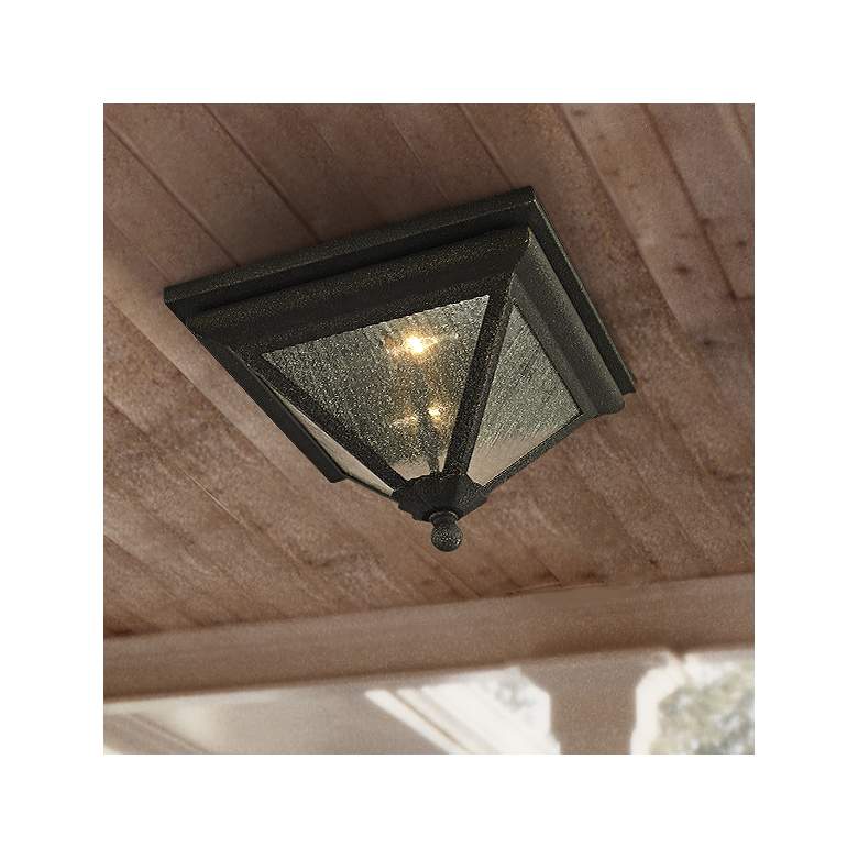 Image 1 Geneva 14" Wide Vintage Bronze Outdoor Ceiling Light