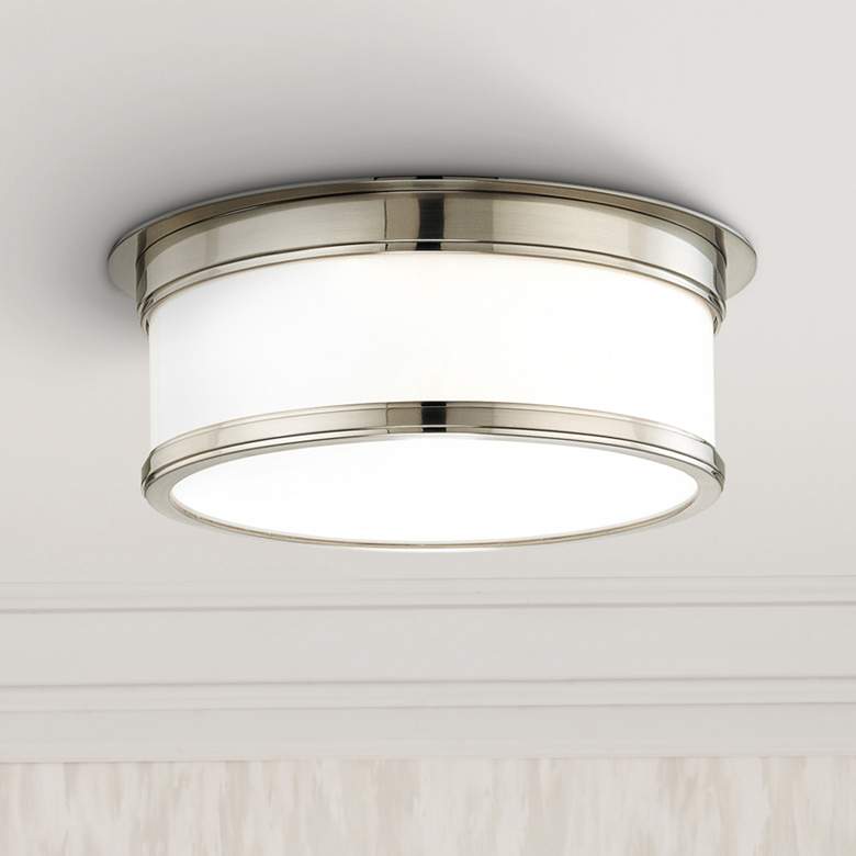 Image 1 Geneva 15 1/4 inch Wide Nickel Ceiling Light by Hudson Valley